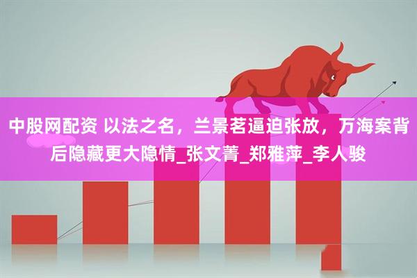 中股网配资 以法之名，兰景茗逼迫张放，万海案背后隐藏更大隐情_张文菁_郑雅萍_李人骏